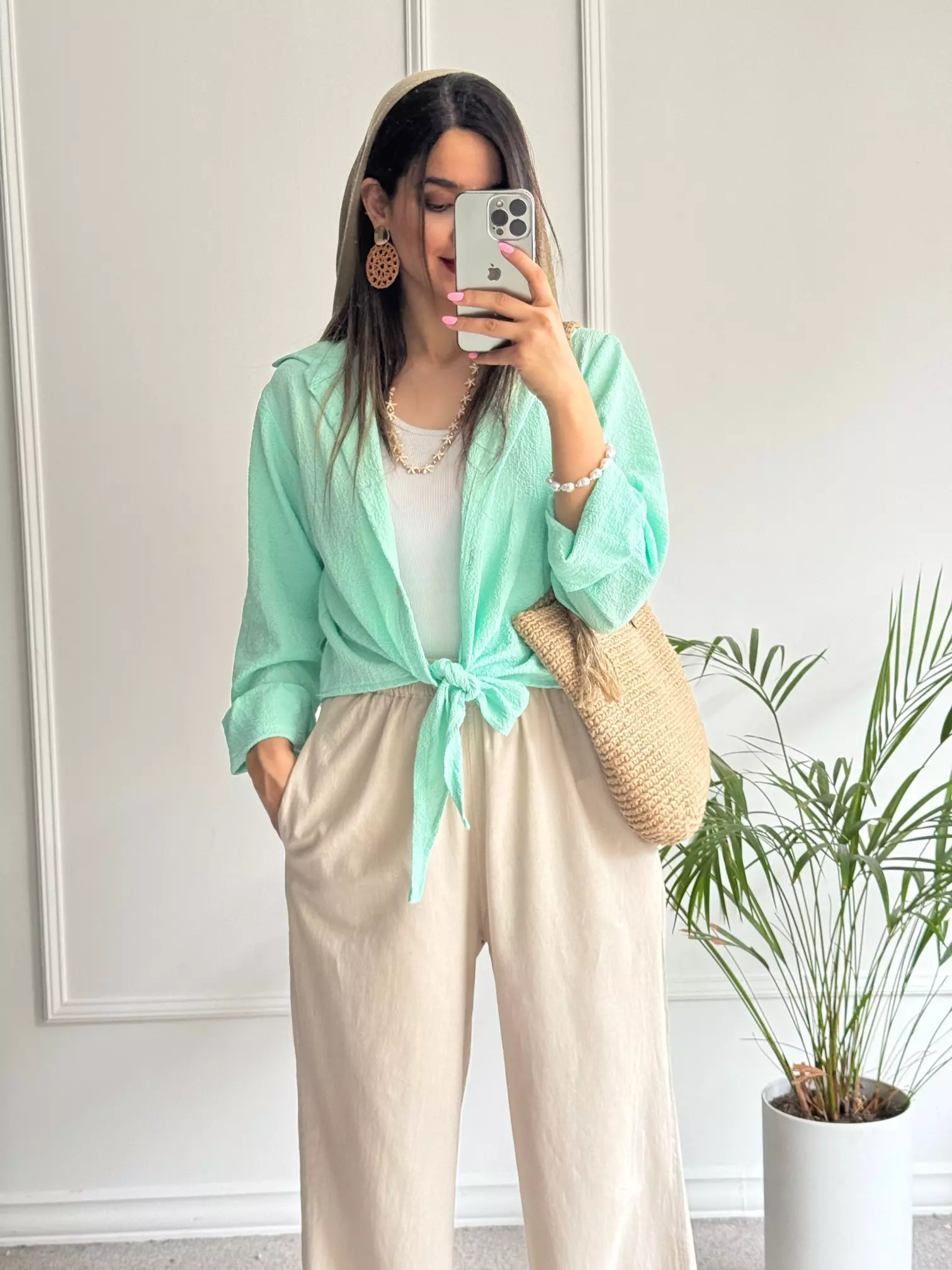 شومیز گره ای یاشیل